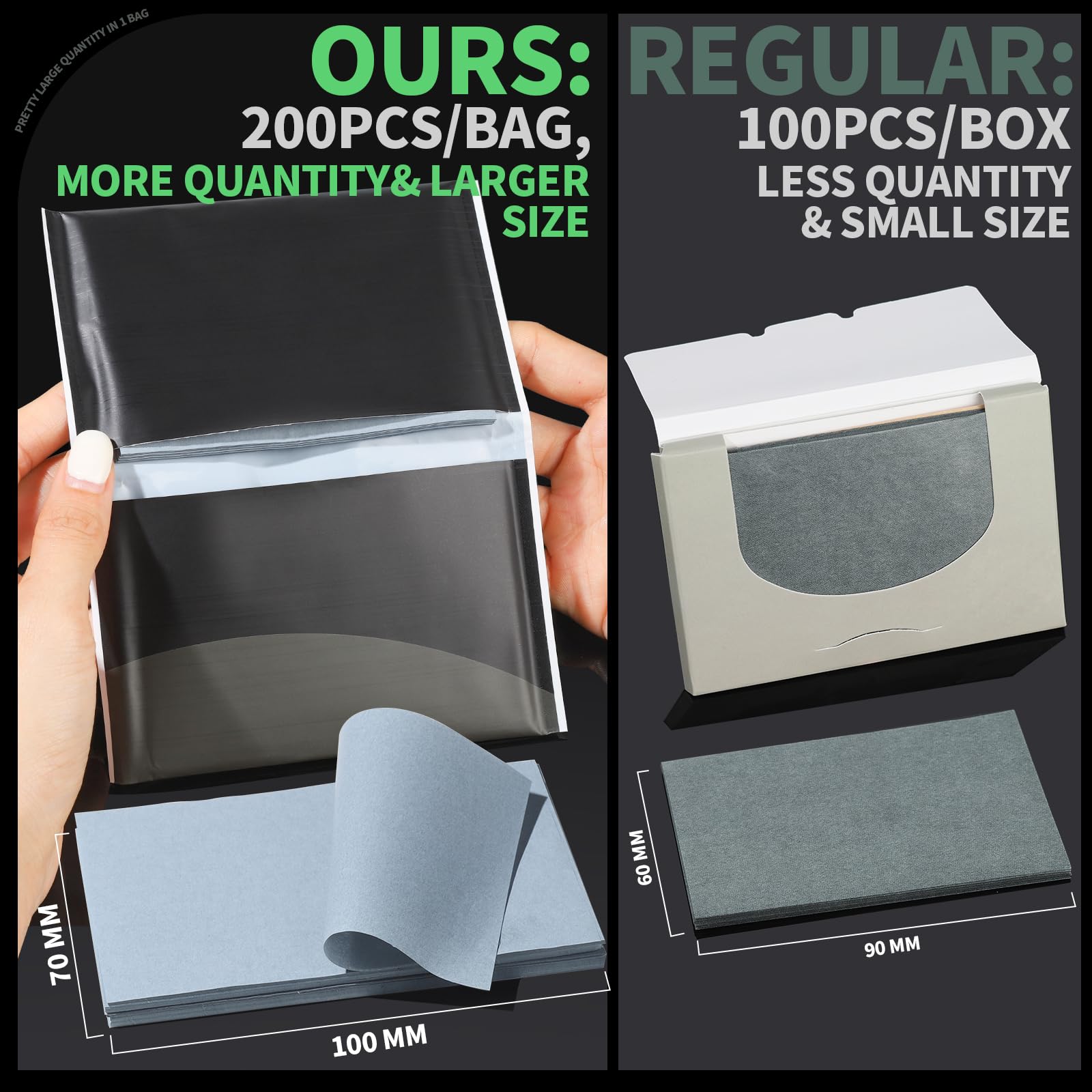 Gootaimi blotting paper bamboo charcoal sheet close-up, absorbs oil while keeping moisture balanced.