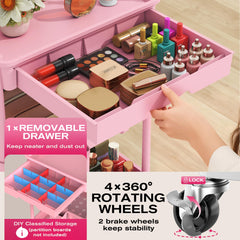 Goovilla rolling makeup cart 3-tier design keeps beauty essentials organized.