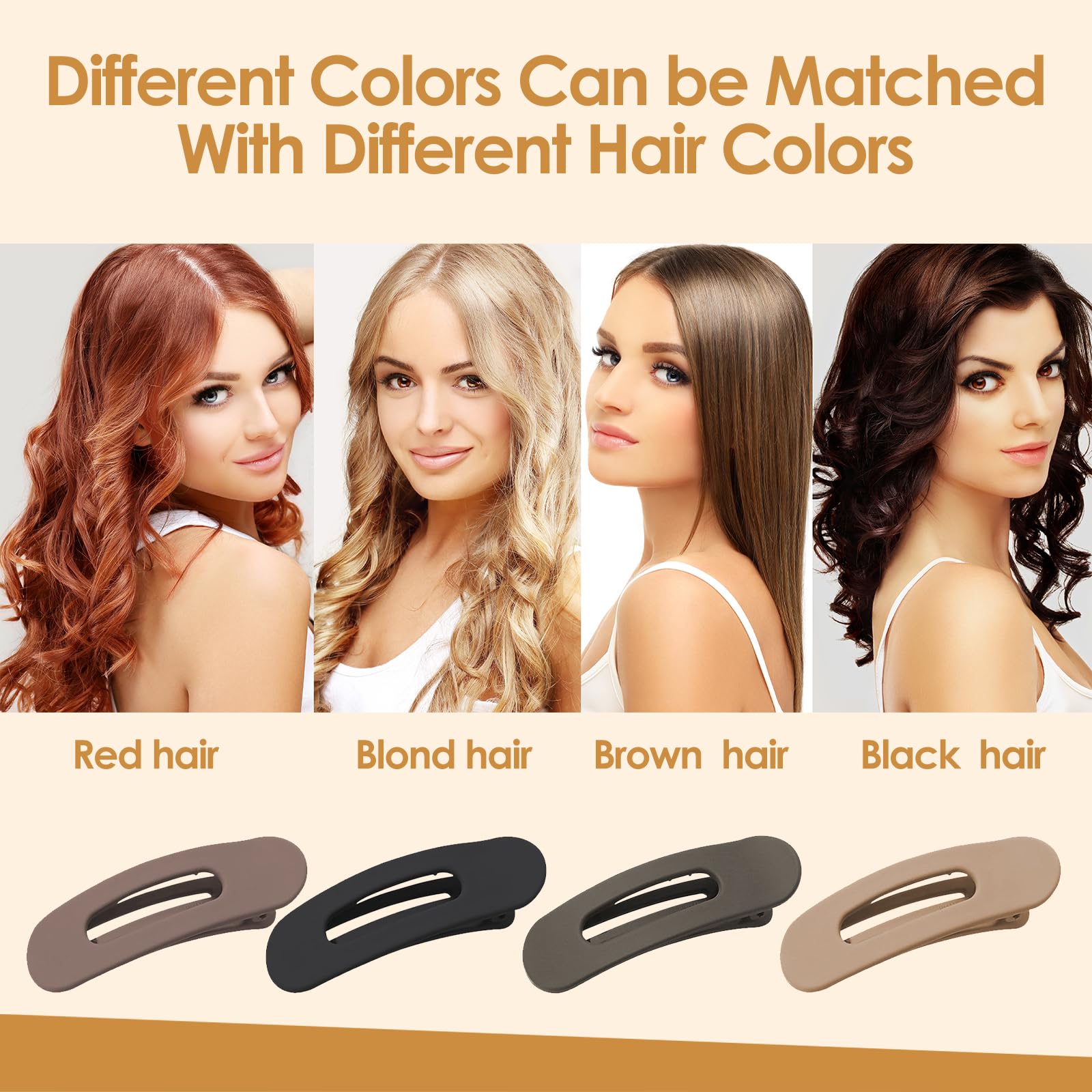 GOOWEAYY small flat hair clip brown color for versatile everyday styling.
