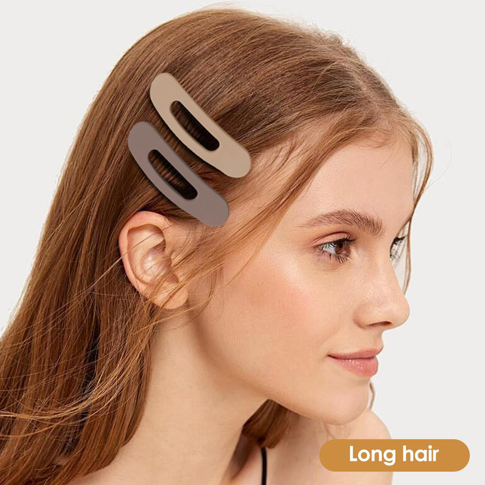 GOOWEAYY small flat hair clip khaki color for subtle accents.
