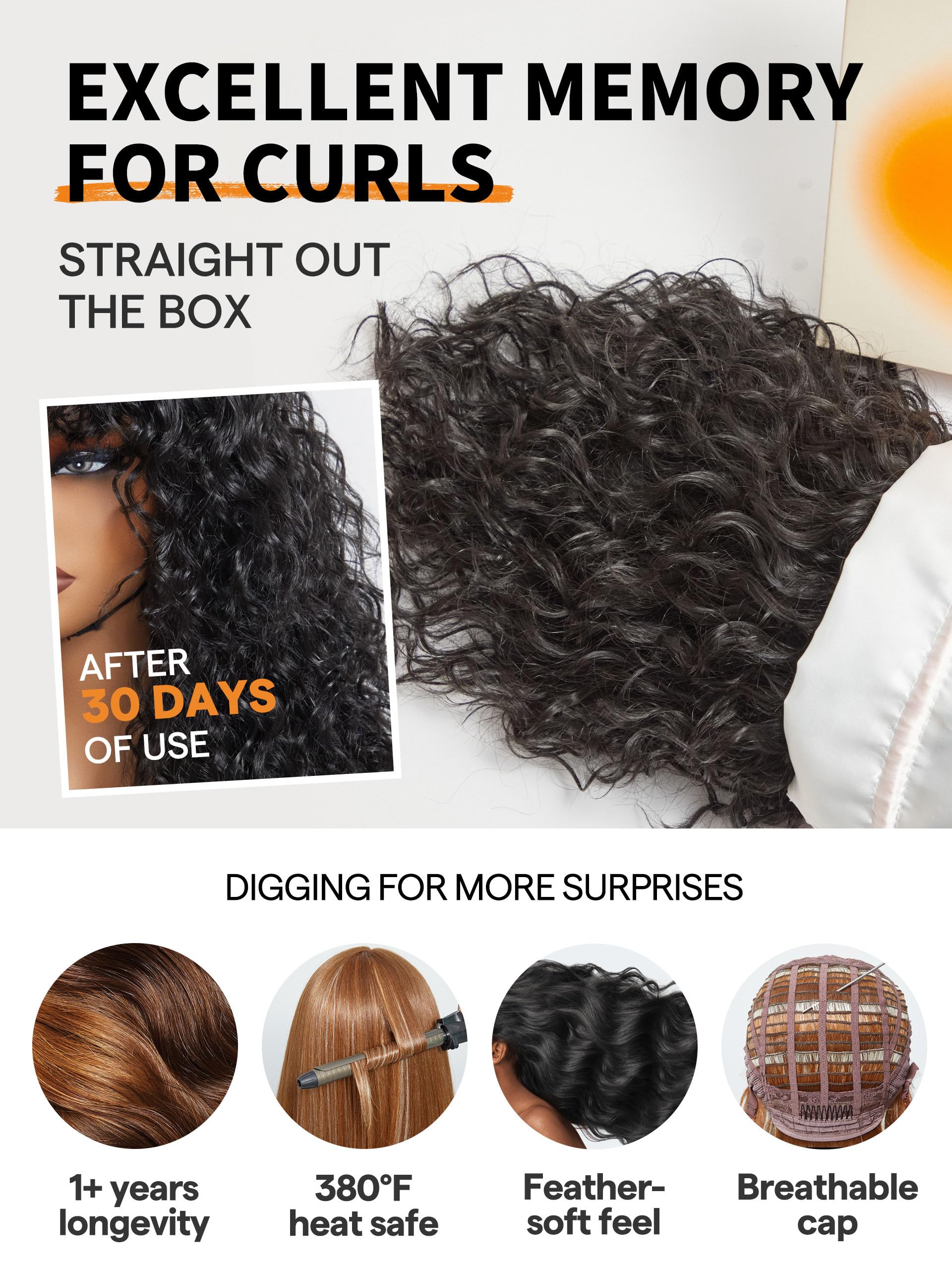 GORGIUS Veralux blend shaggy wig back view highlighting layered curls