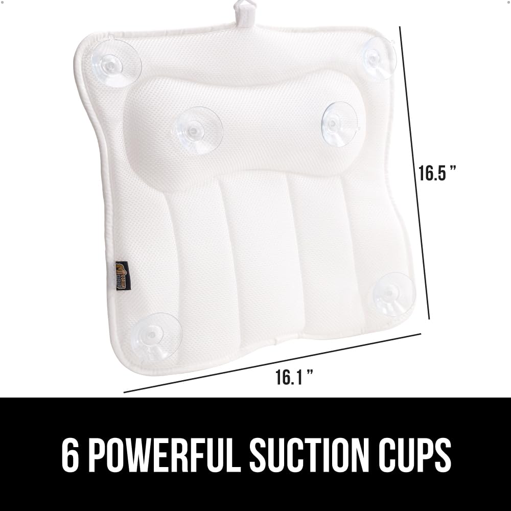 GORILLA GRIP bath pillow 4D breathable mesh keeps you cool and dry.