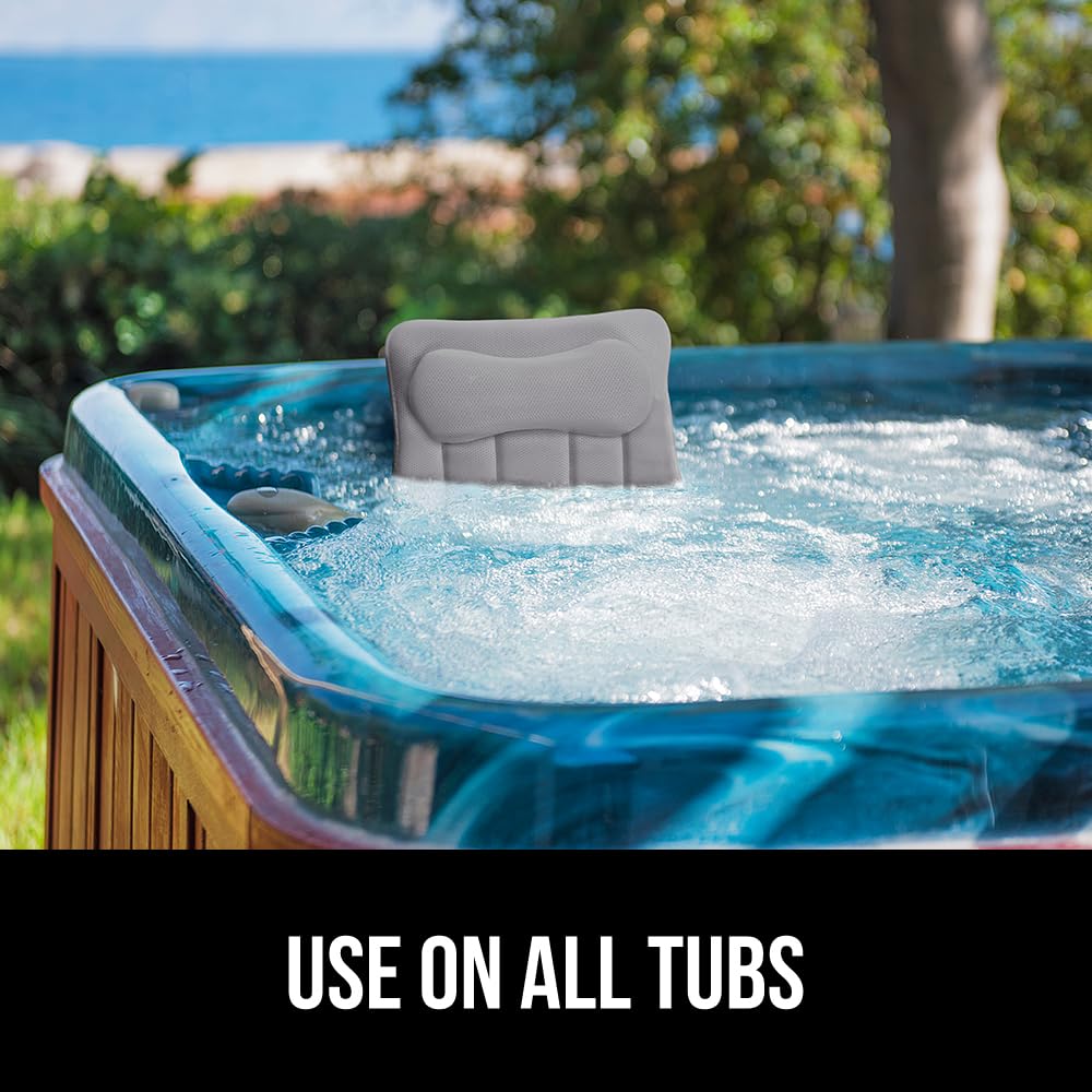 GORILLA GRIP ergonomic design supports head, neck, and shoulders during baths.