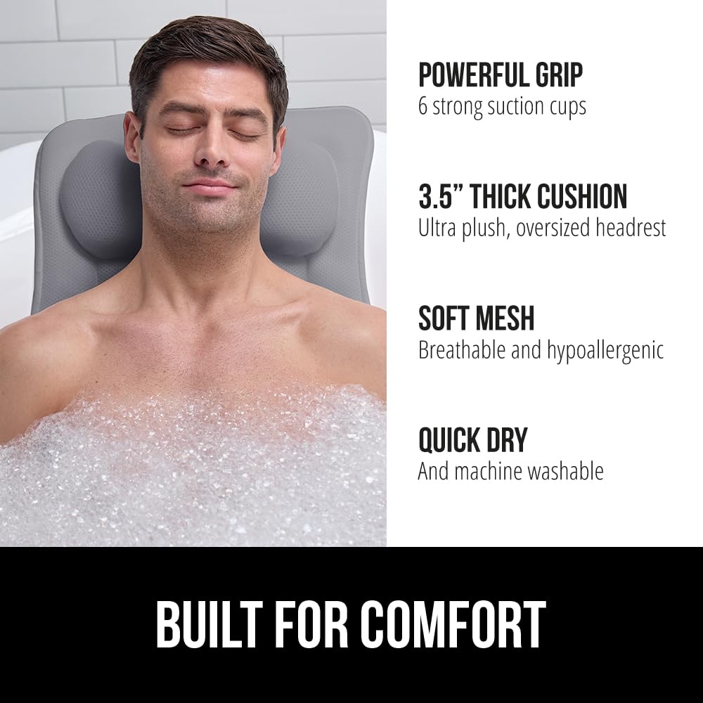 GORILLA GRIP FlexComfort headrest contours to the neck for targeted support.
