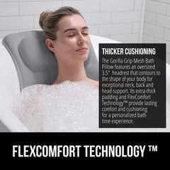 GORILLA GRIP oversized headrest offers 3.5-inch thickness for enhanced neck and back comfort.