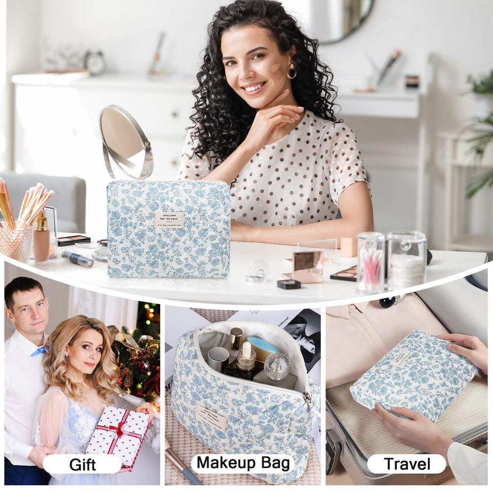 Gosect floral makeup bag gift-ready design for daughters and friends.