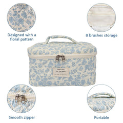 Gosect makeup bag with gold zipper for smooth access.
