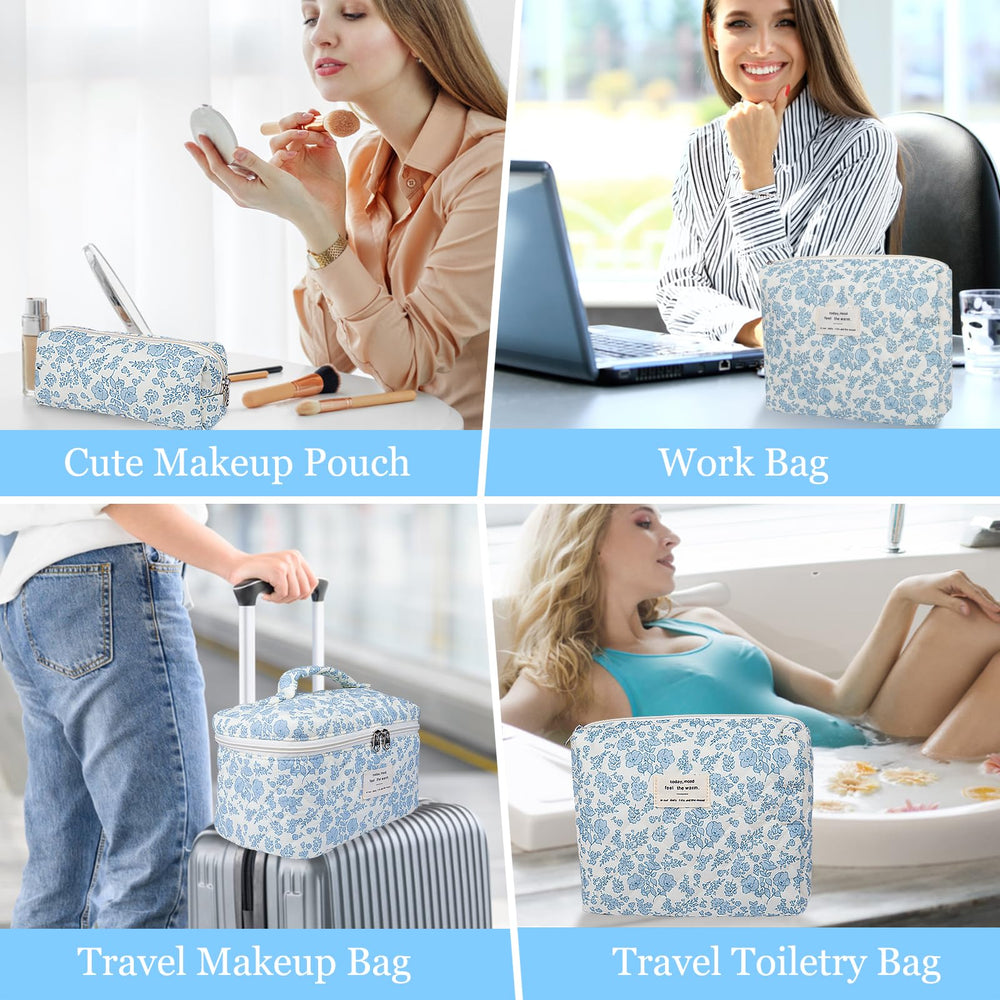 Gosect makeup bag three-sizes pack for daily and travel use.