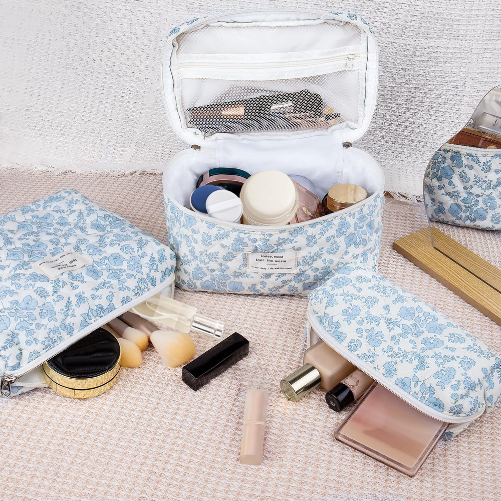 Gosect travel organizer bag in use for packing cosmetics and minis.