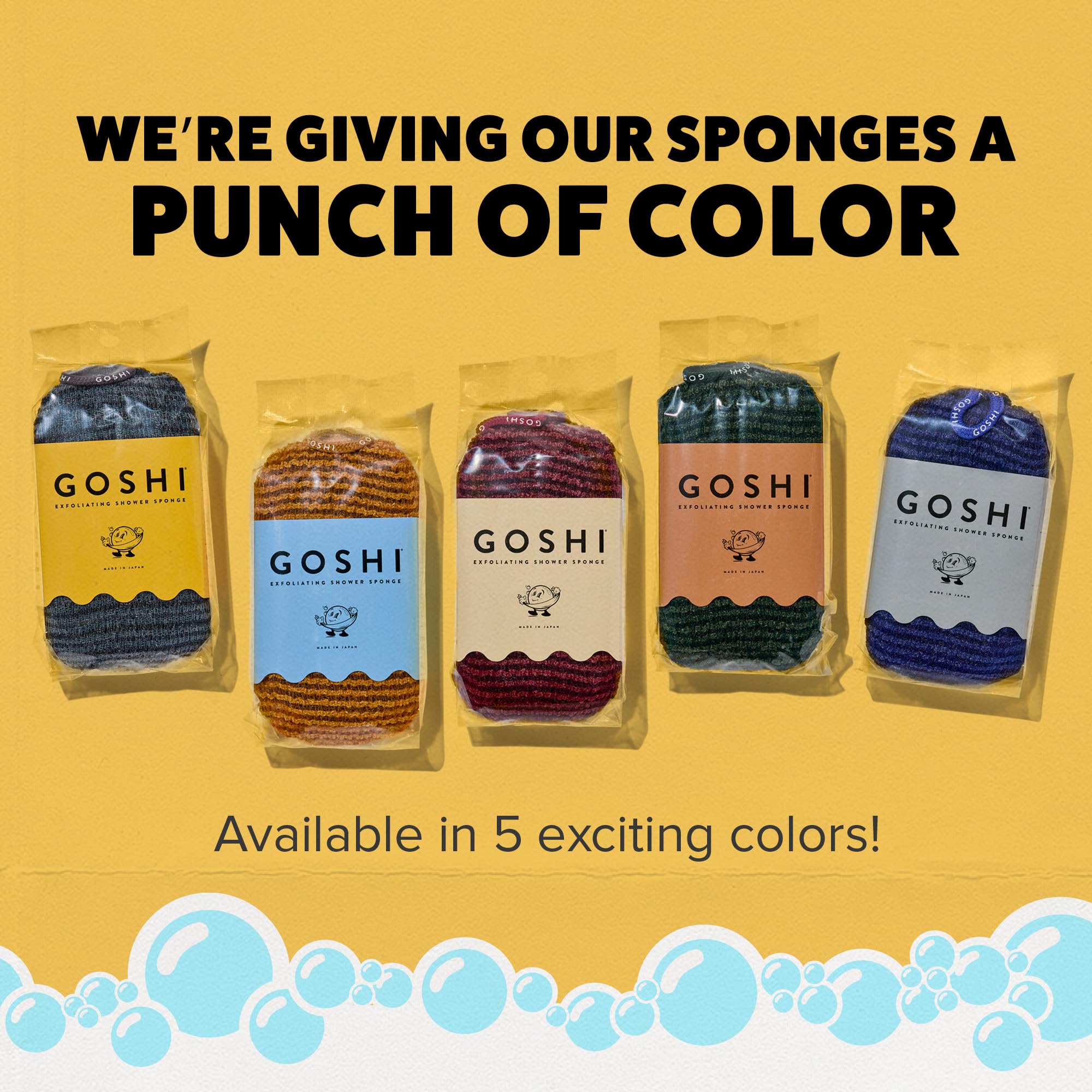 GOSHI Esponja exfoliante para ducha en color gris elegante para cualquier baño.