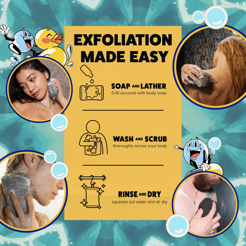 GOSHI Esponja exfoliante para ducha para uso diario y experiencia de baño confortable.