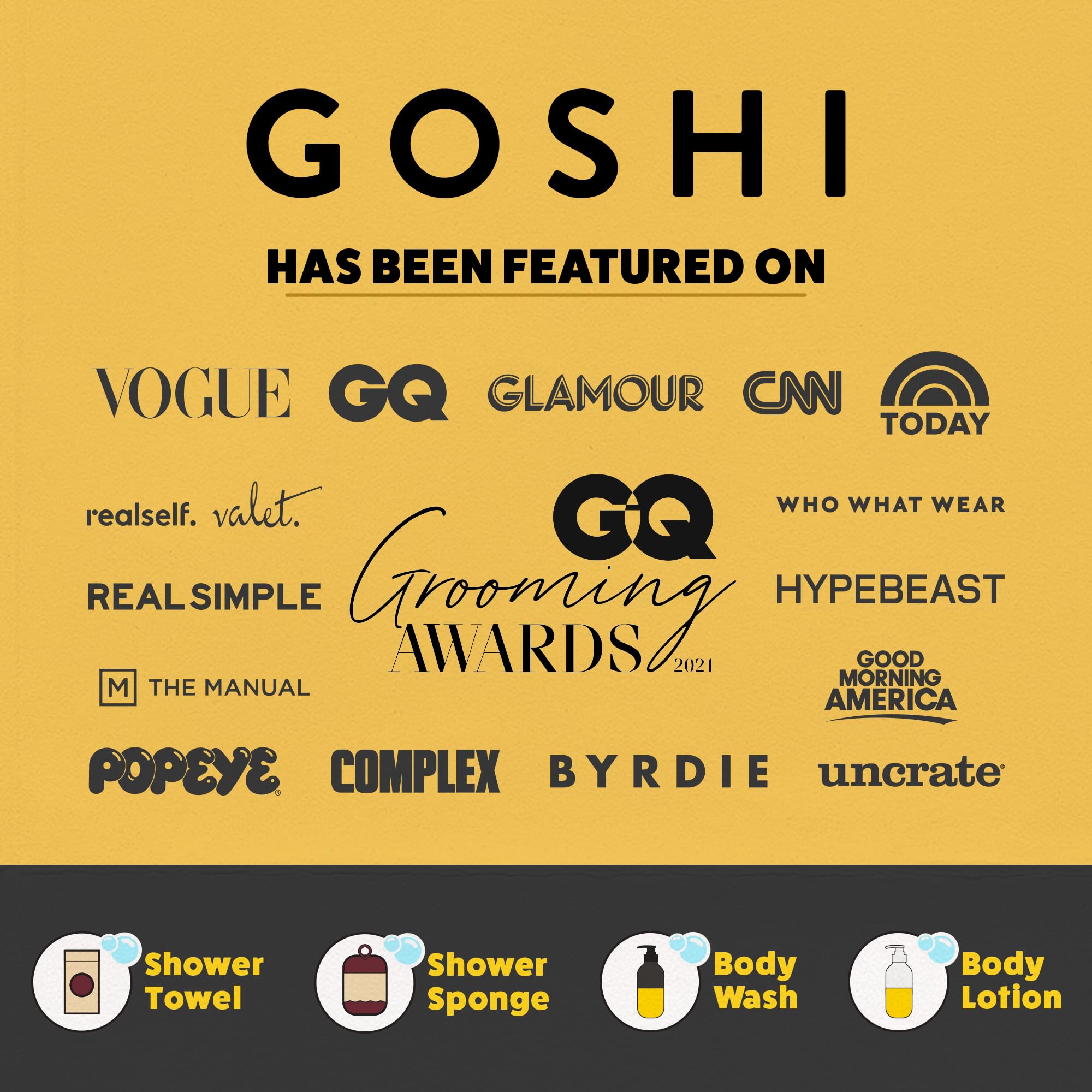 GOSHI exfoliación suave para piel sensible y cómoda.