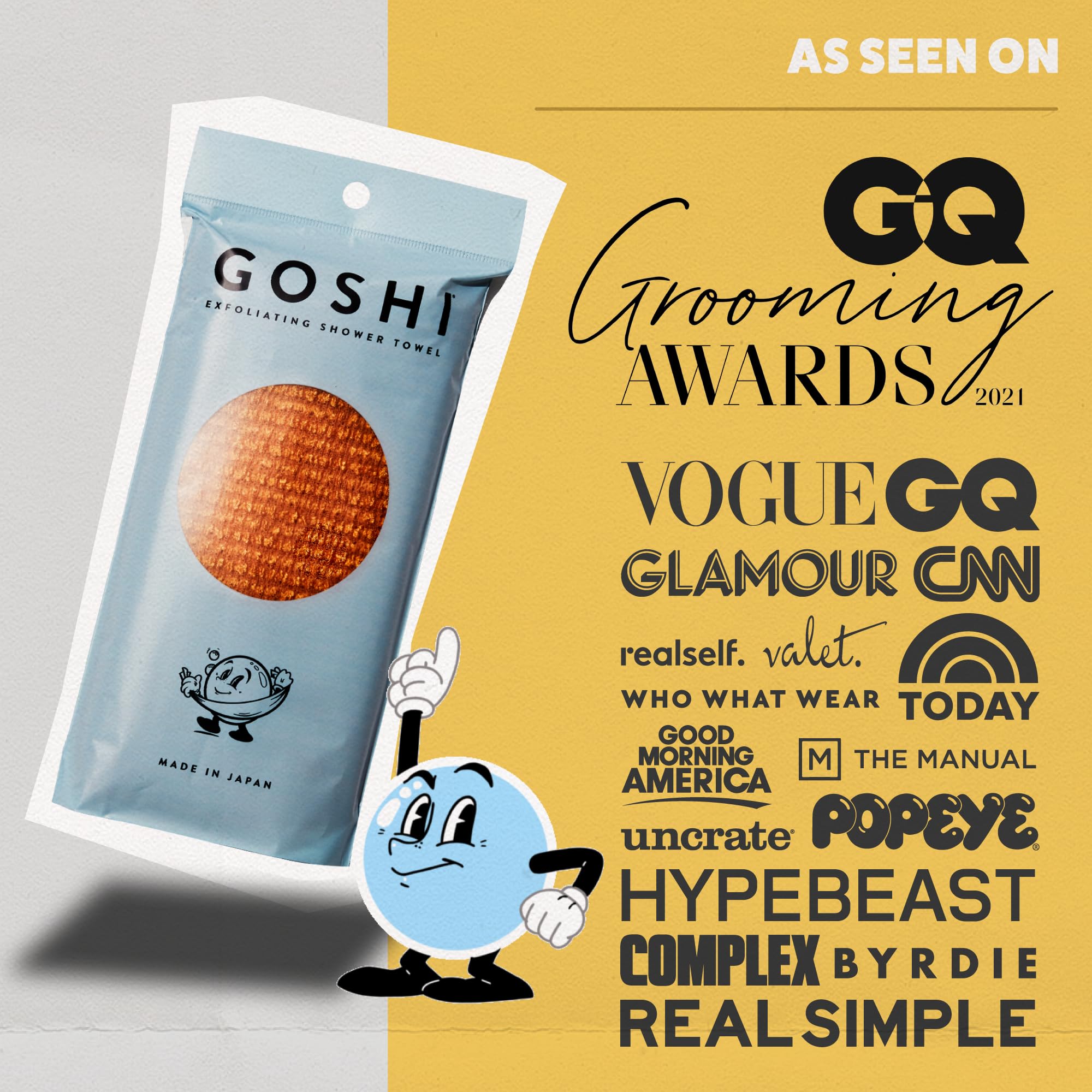 GOSHI en acción con gel de baño, genera espuma rica y agradable.