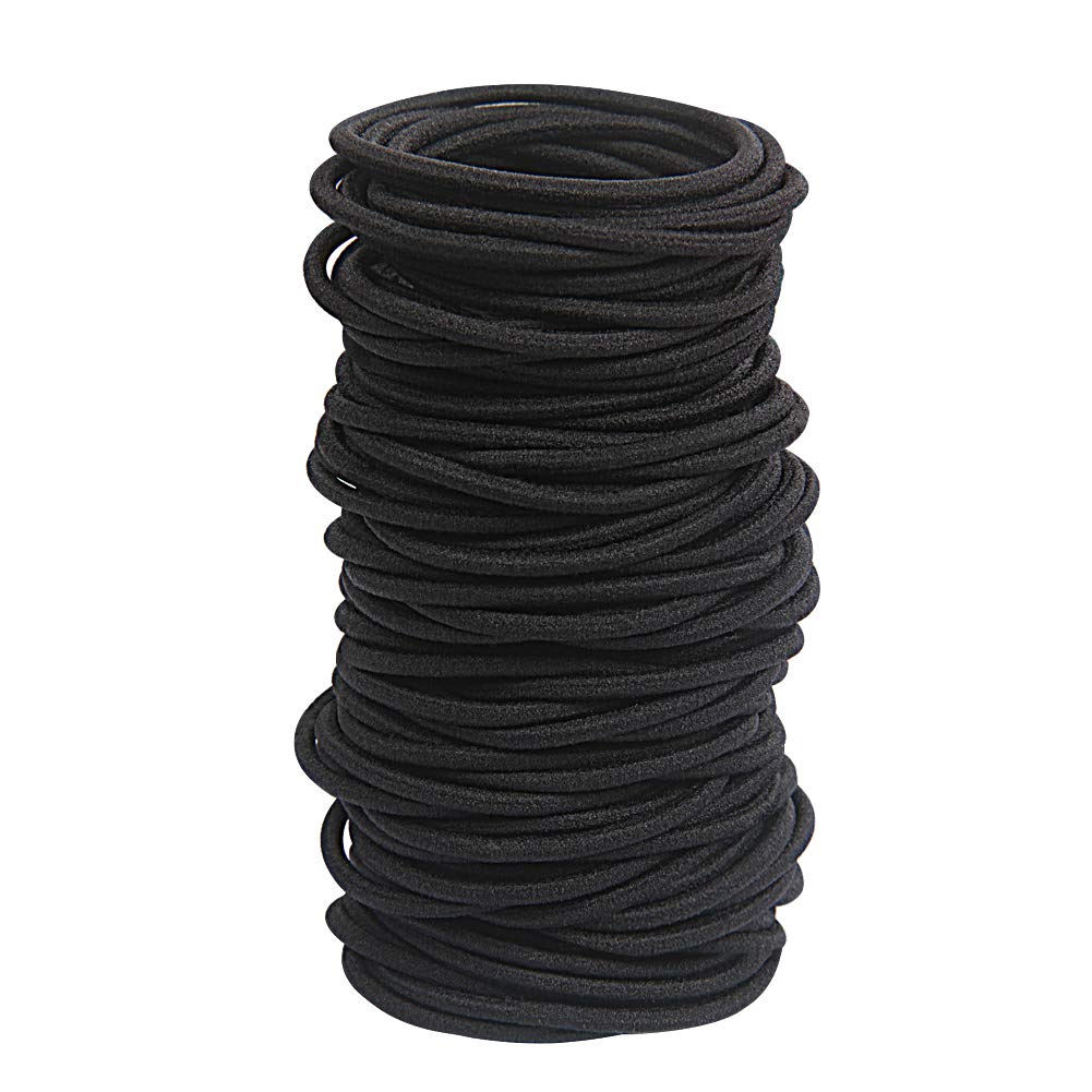 GOSICUKA black hair elastics 120-pack for thick and curly hair, ideal spare set
