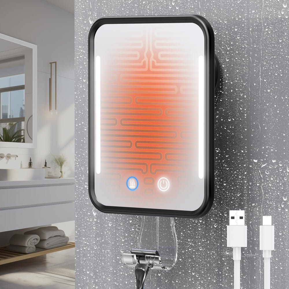 Gospire heated mirror fogless shower for precise shaving