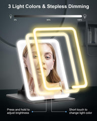 Gospire LED lighting in three colors with dimming for accurate makeup lighting