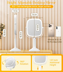 Gospire mirror with 7x magnification for detail work and skincare routines.