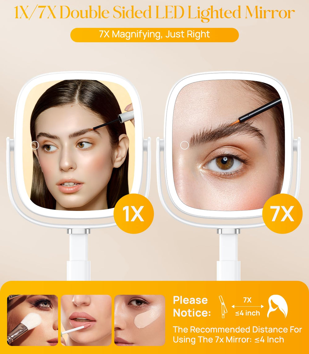 Gospire large 8.5 by 7.4 inch surface broadens makeup view.