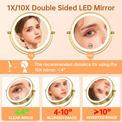 Gospire three-color LED lighting adapts for accurate makeup under different tones