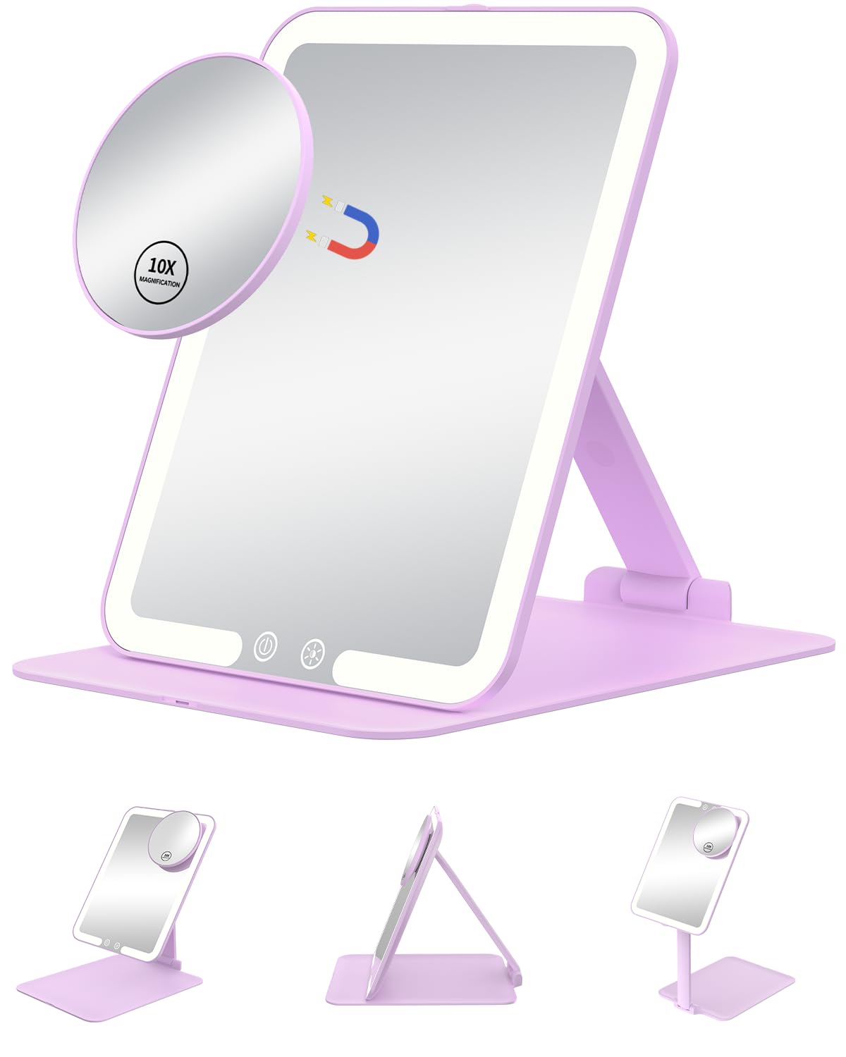 Gospire travel makeup mirror folded view highlighting compact portability