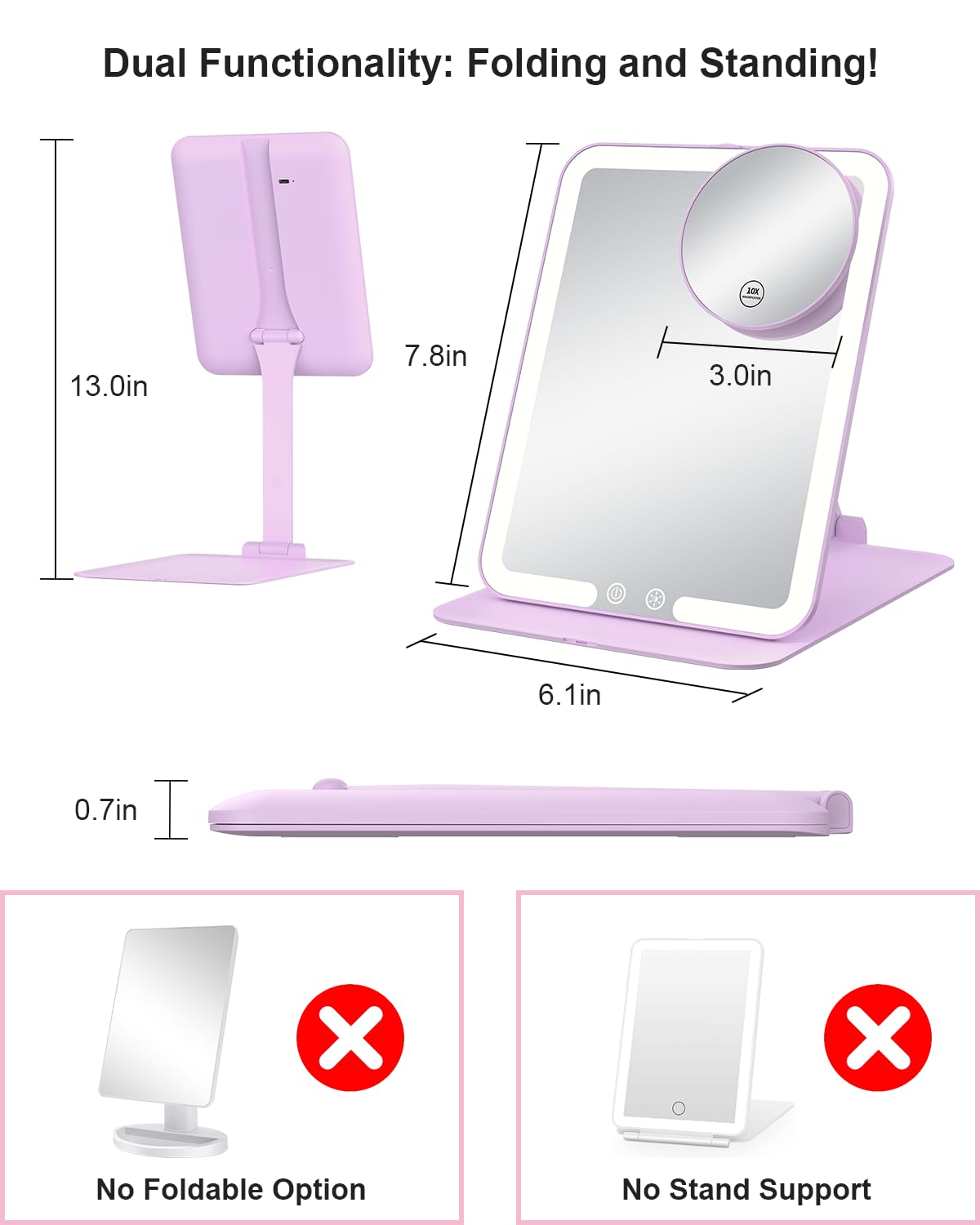 Gospire mirror tilted at 180 degrees for easy angle adjustment
