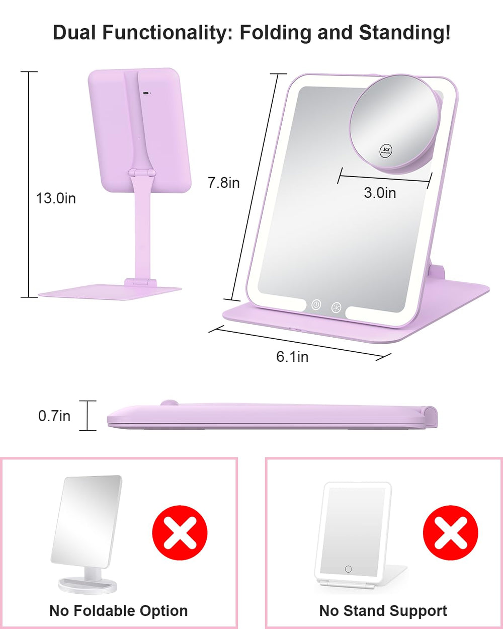 Gospire mirror tilted at 180 degrees for easy angle adjustment