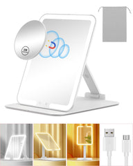 Gospire travel makeup mirror with 10x magnification for precise detailing