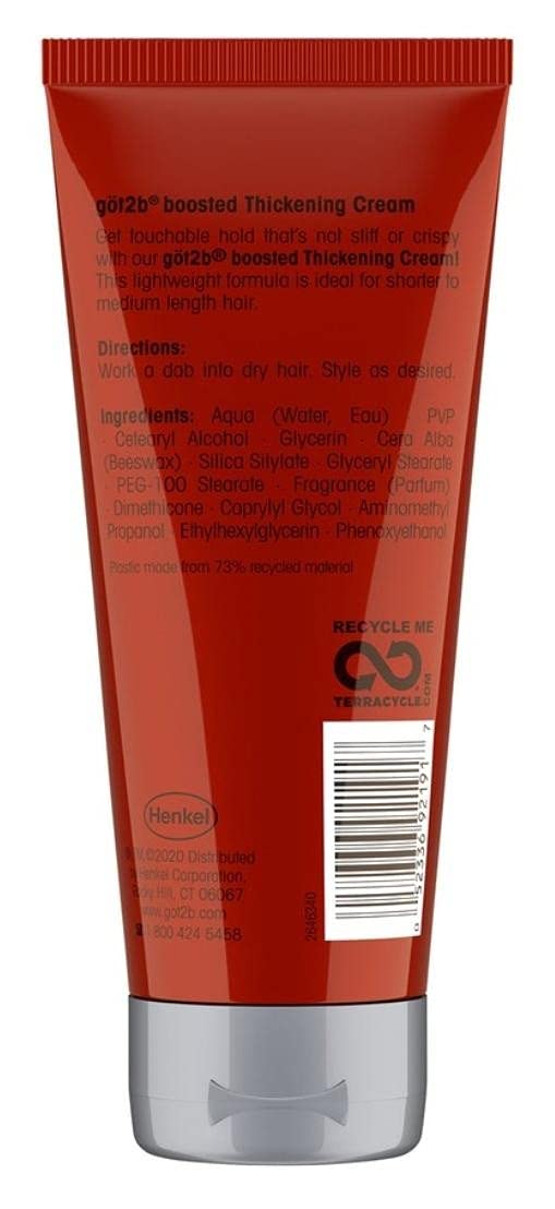 Got2B Boosted hair thickening cream textured-style shows fuller appearance with natural shine.