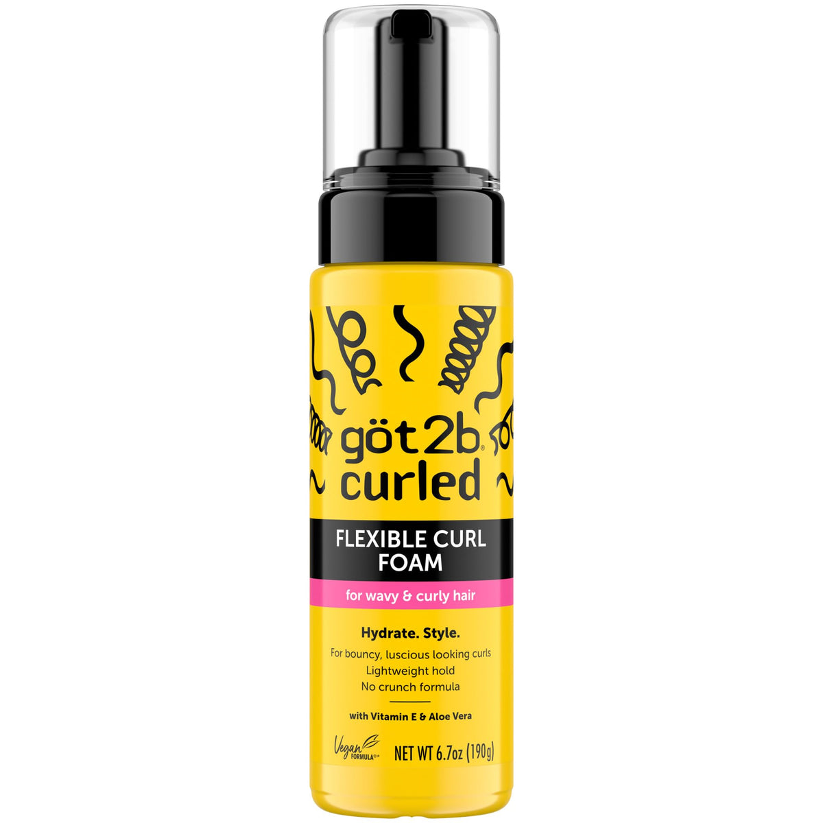 Got2B Curled Flexible Curl Foam: bote visible para control del encrespamiento