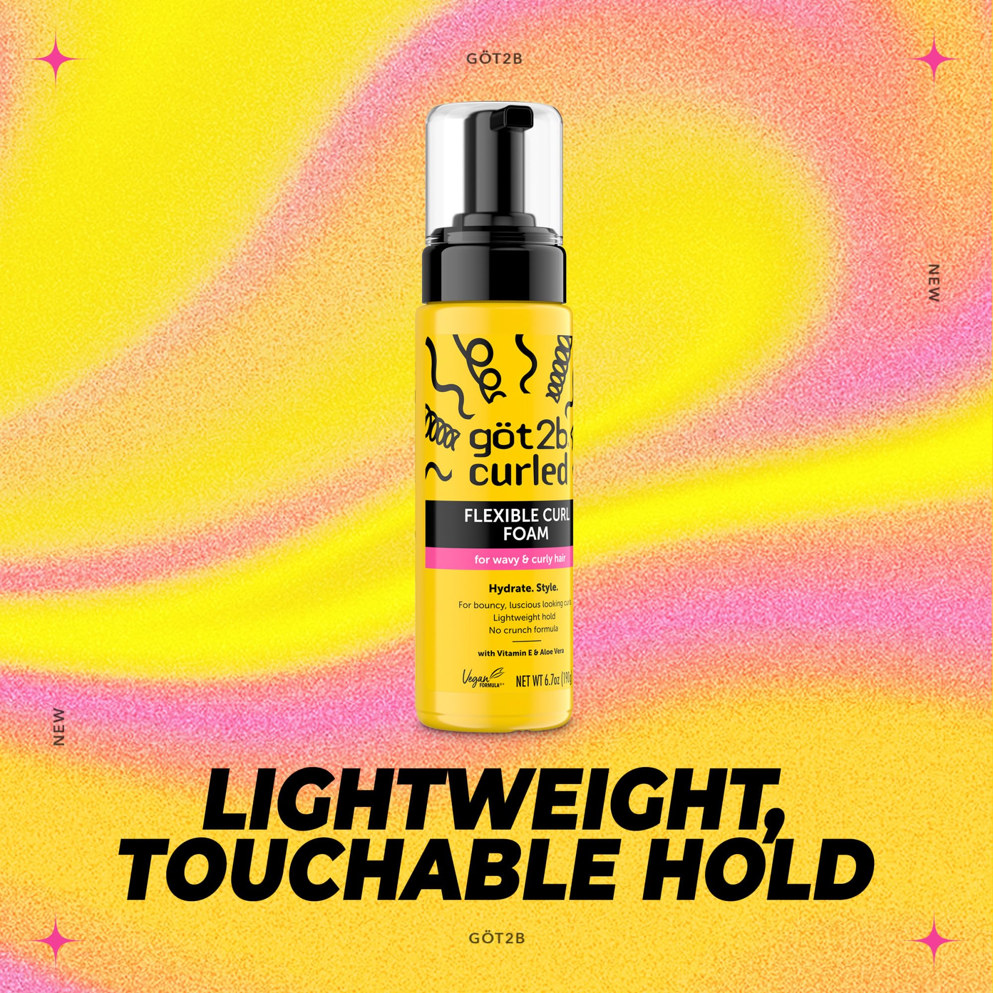 Got2B Curled Flexible Curl Foam: cabello definido sin encrespamiento, ideal para días activos