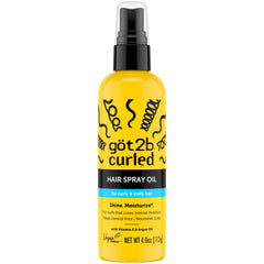 Got2B Curled Hair Spray Oil, bote 4 onzas con brillo y hidratación para rizos