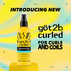 Got2B Curled Hair Spray Oil, textura brillante para rizos definidos