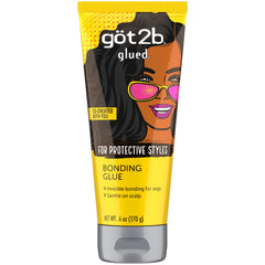 Got2B Glued bonding glue bottle shows secure 6oz packaging for wigs