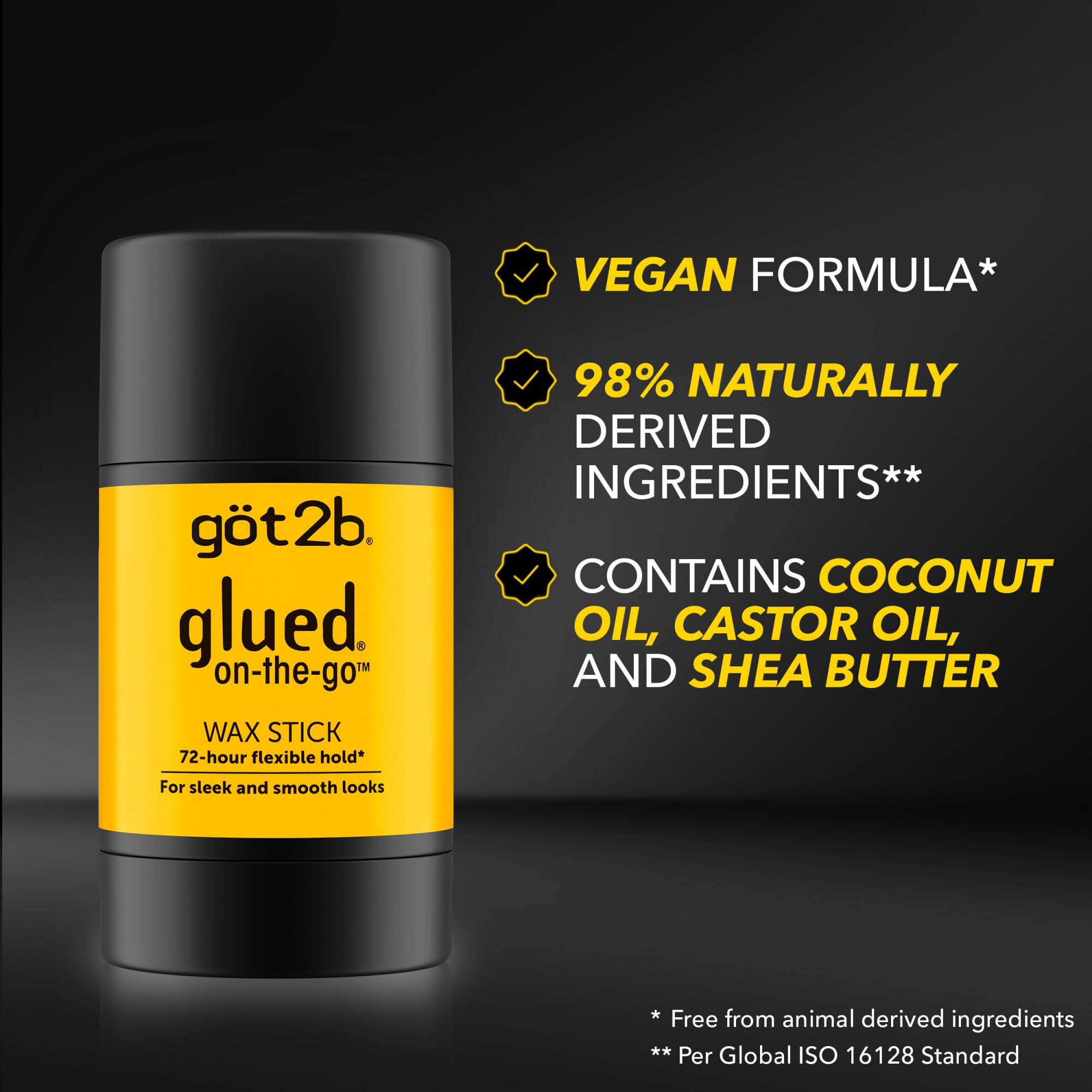 Got2b vegan formula highlights natural ingredients for a gentle finish.