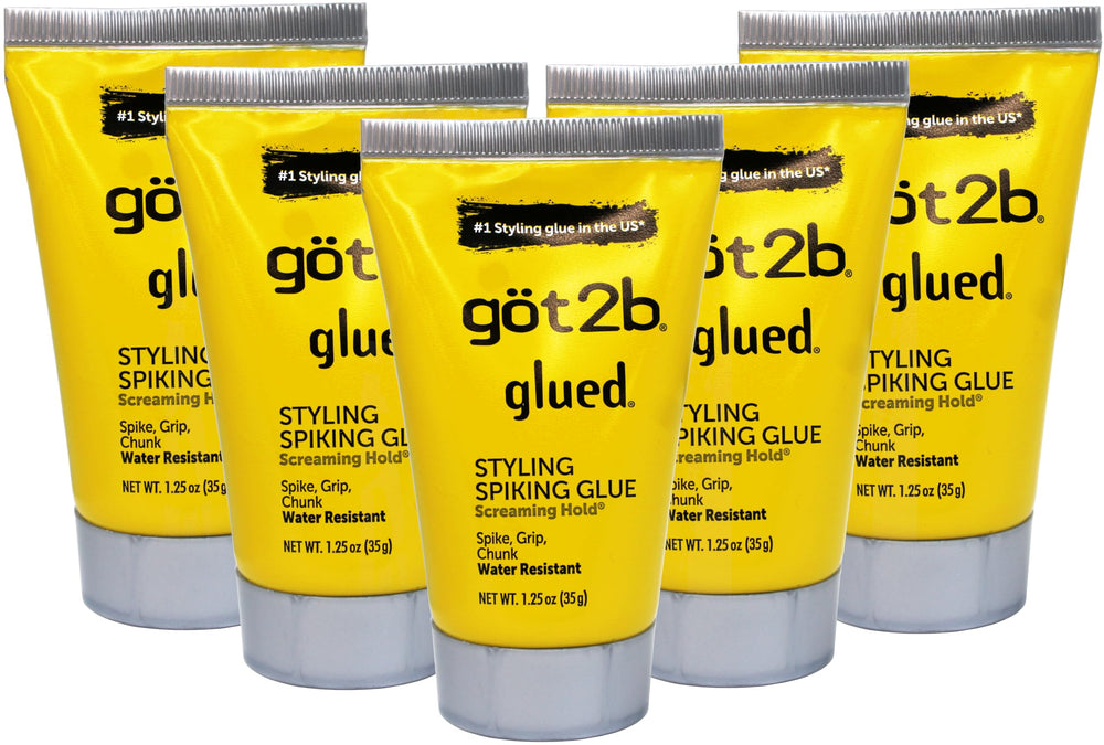 Got2B Glued, peinado espigas, 5-pack botella, fijación intensa para peinados.