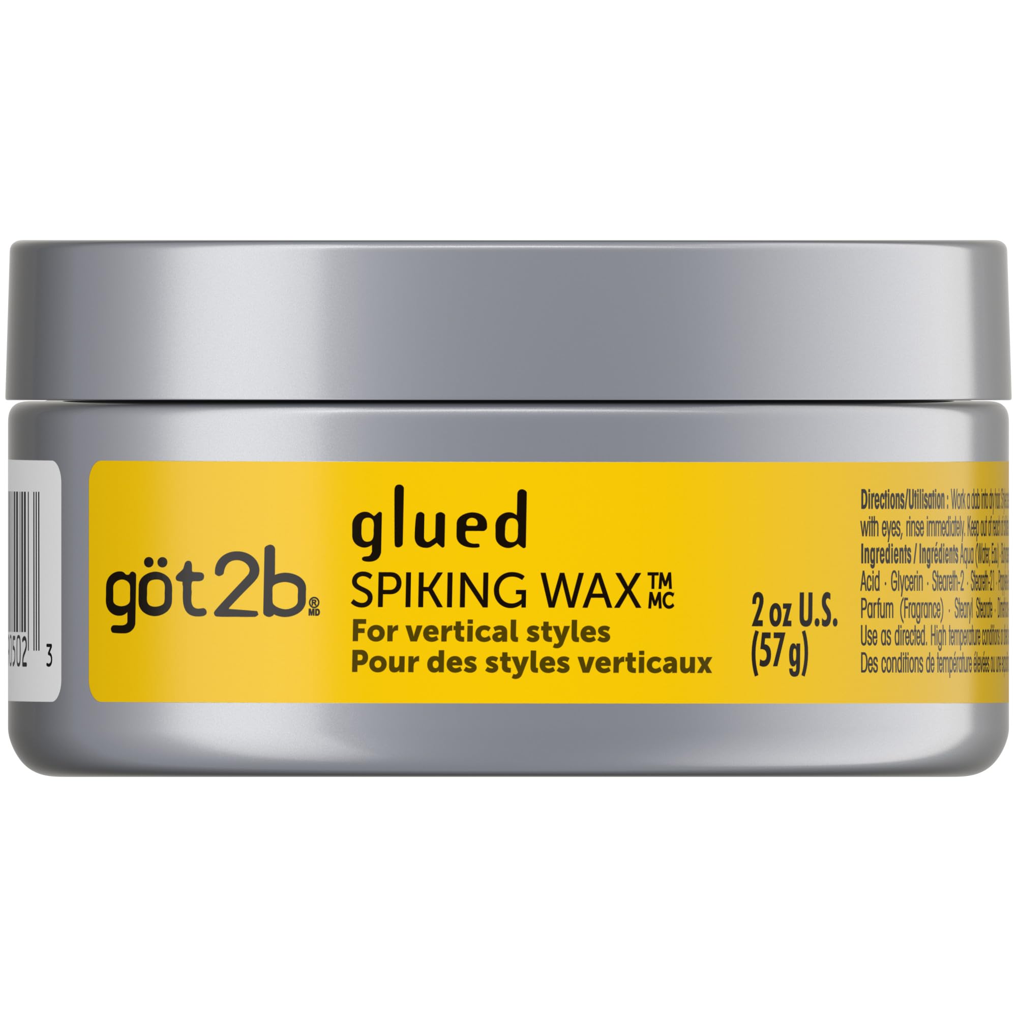 Got2b Glued Spiking Hair Wax bottle showing fierce hold and shine for bold looks