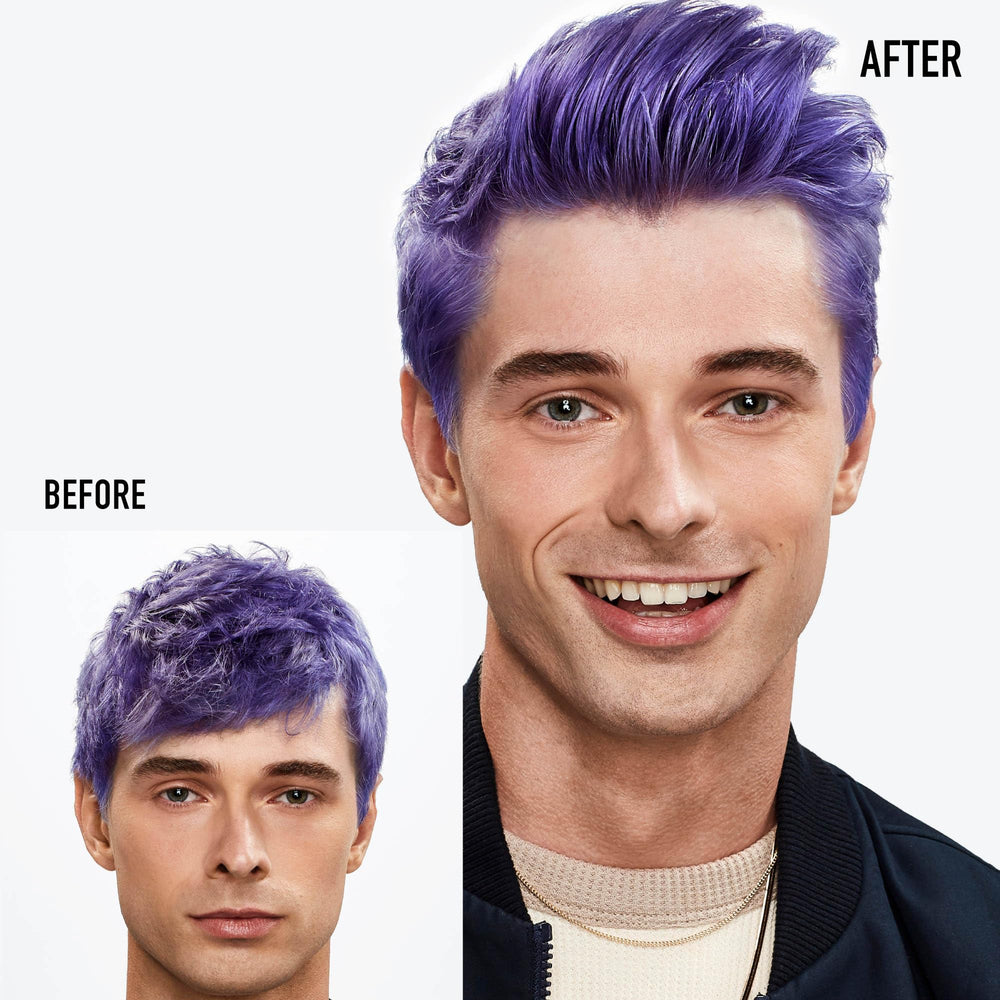 Slick-back look styled with Got2b Glued Spiking Hair Wax