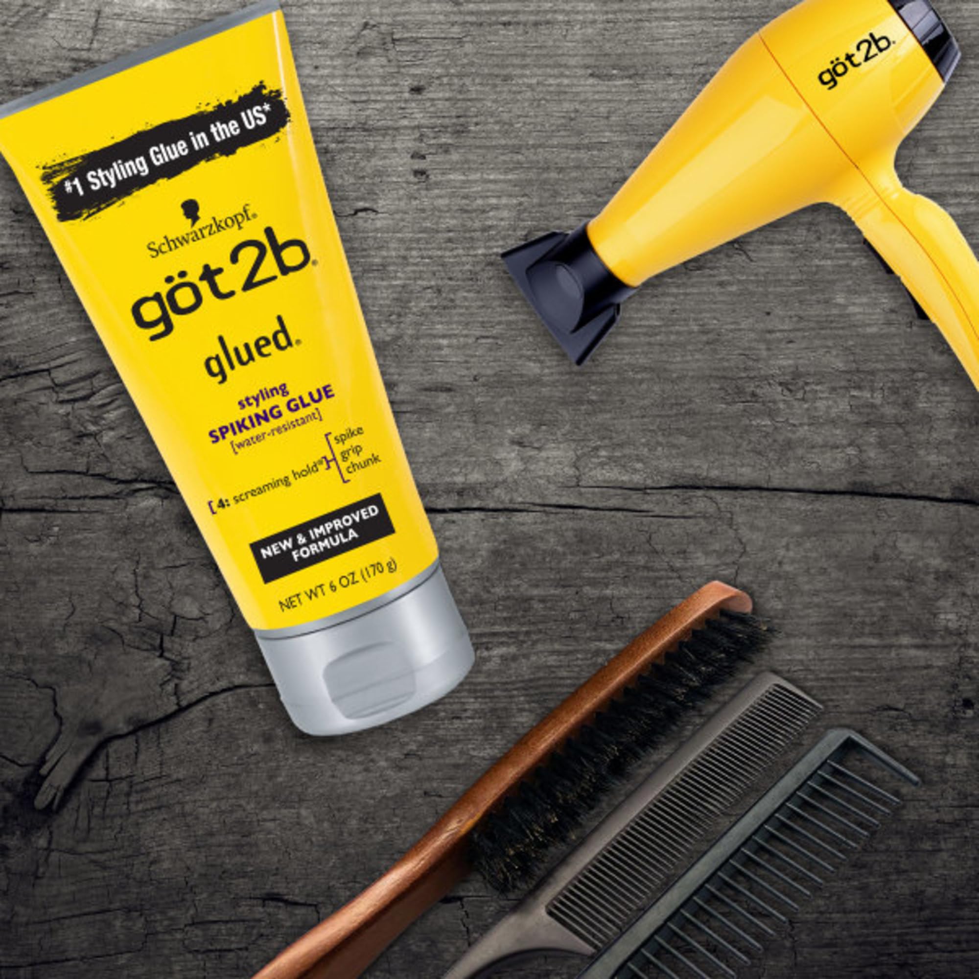 Got2B Glued Styling Spiking Hair Gel enables versatile on-the-go looks