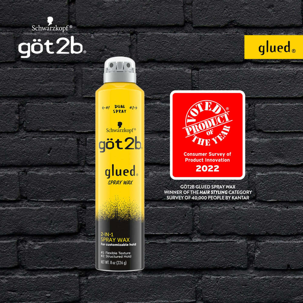 Got2b Glued Spray Wax, boquilla dual 2 en 1 facilita cambios de acabado