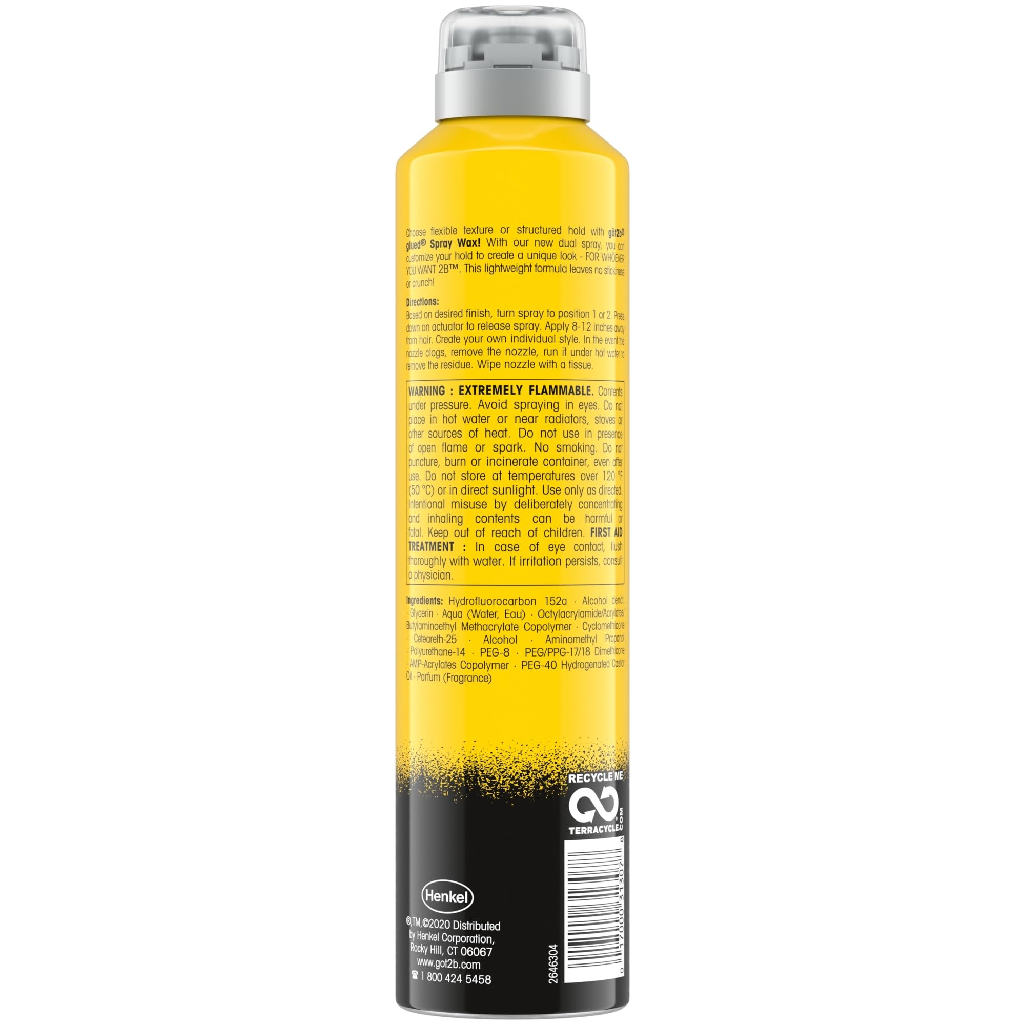 Got2b Glued Spray Wax, rocío amplio para texturizar ondas y volumen