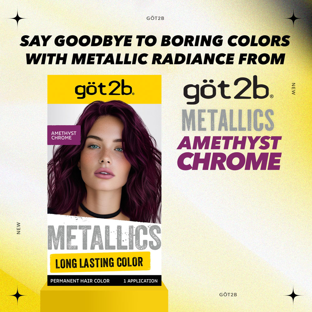Versatility of Got2b Metallics Amethyst Chrome M69 across hair types.