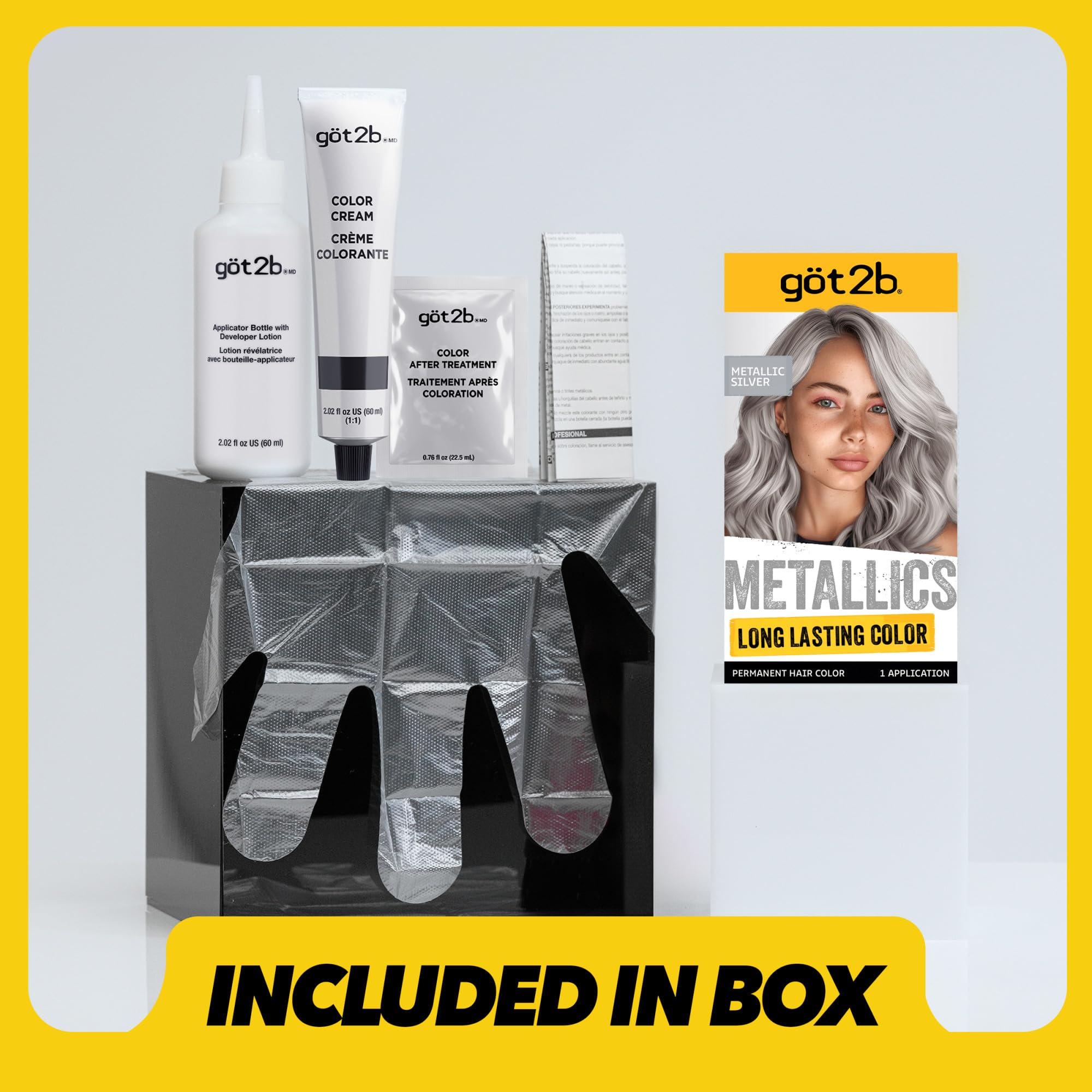 Got2b Metallics box contents showing included items.