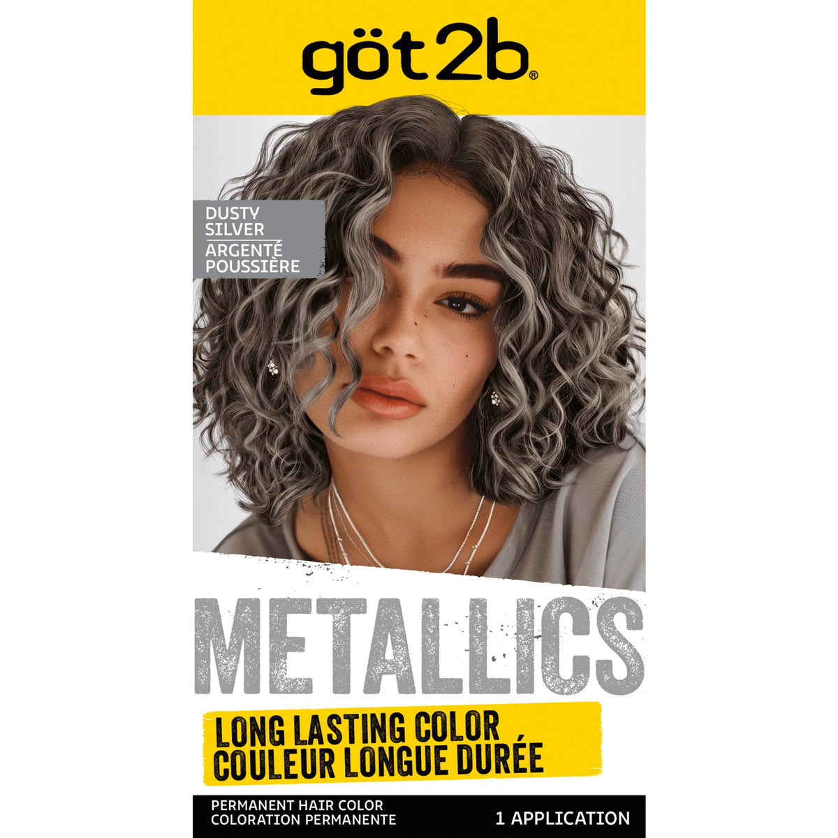 Got2b Metallics Dusty Silver color tube for a vibrant metallic glow