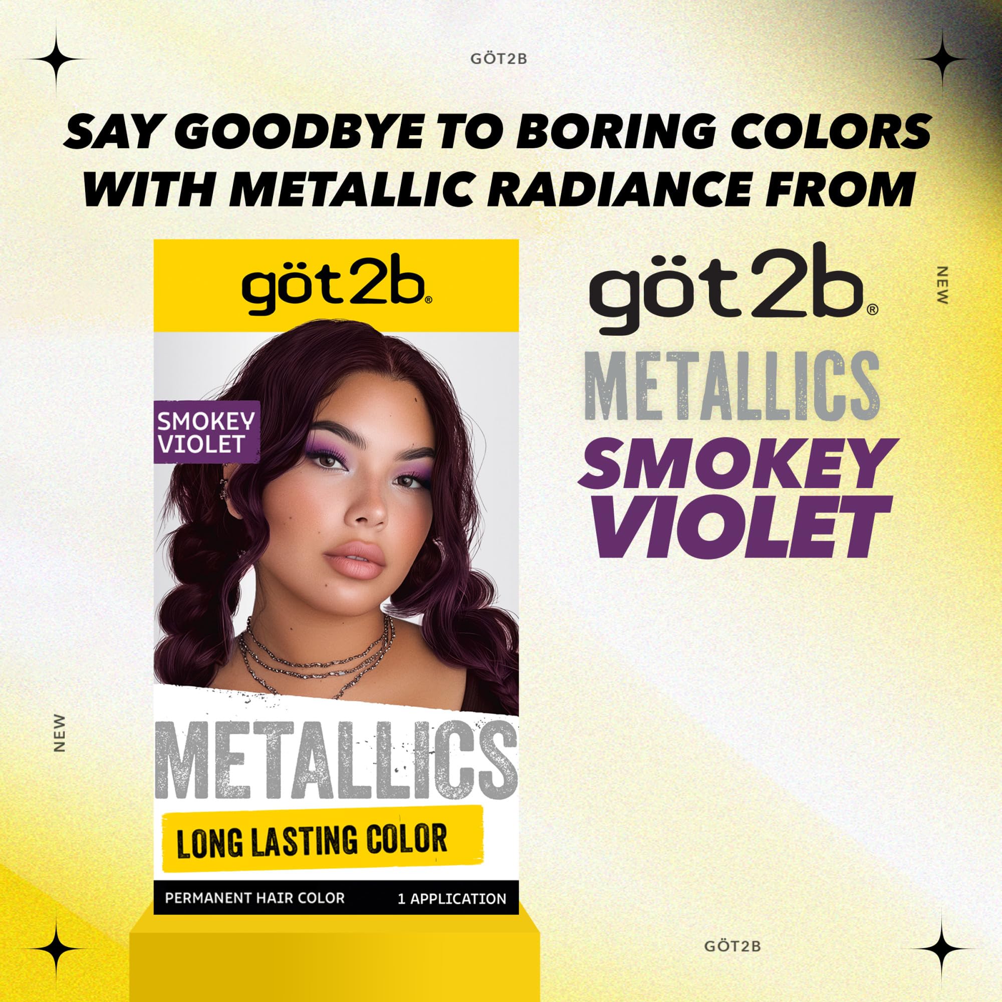 Got2B Metallics Smoky Violet application-tips for best base shade results.