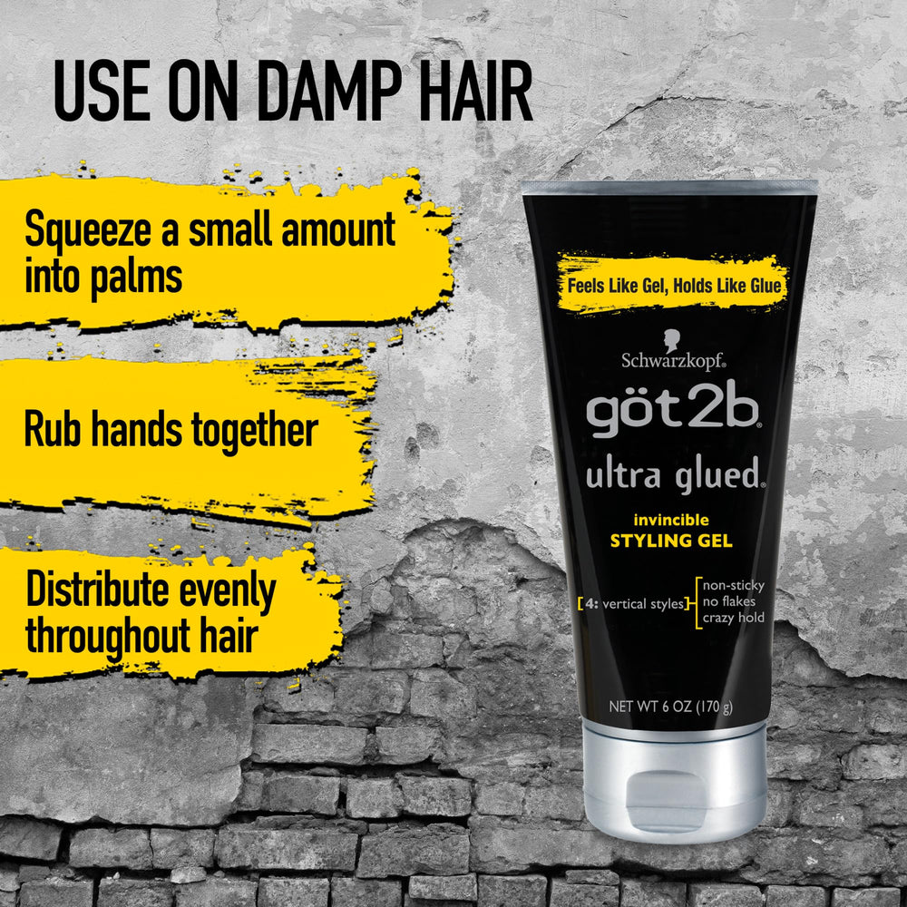 Got2B Ultra Glued Invincible travel-size gel tube for on-the-go styling.