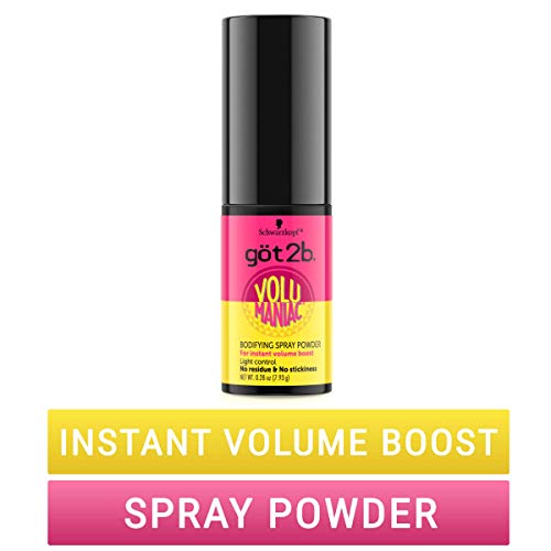 Got2B Volumaniac Polvo en pulverizador ofrece fijación ligera para peinados con cuerpo.