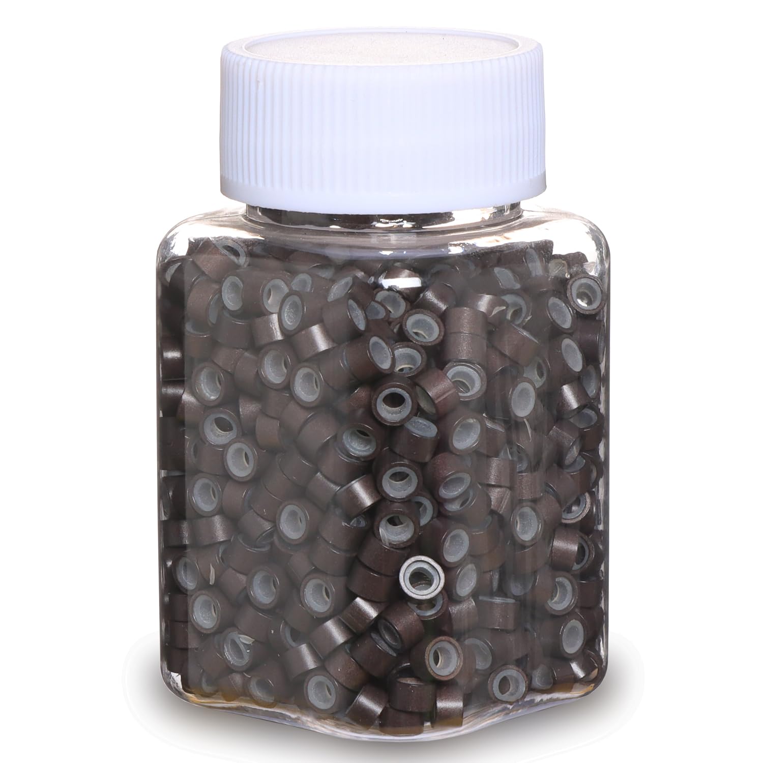 GOTDYA dark brown extension beads provide secure attachment for hair extensions.