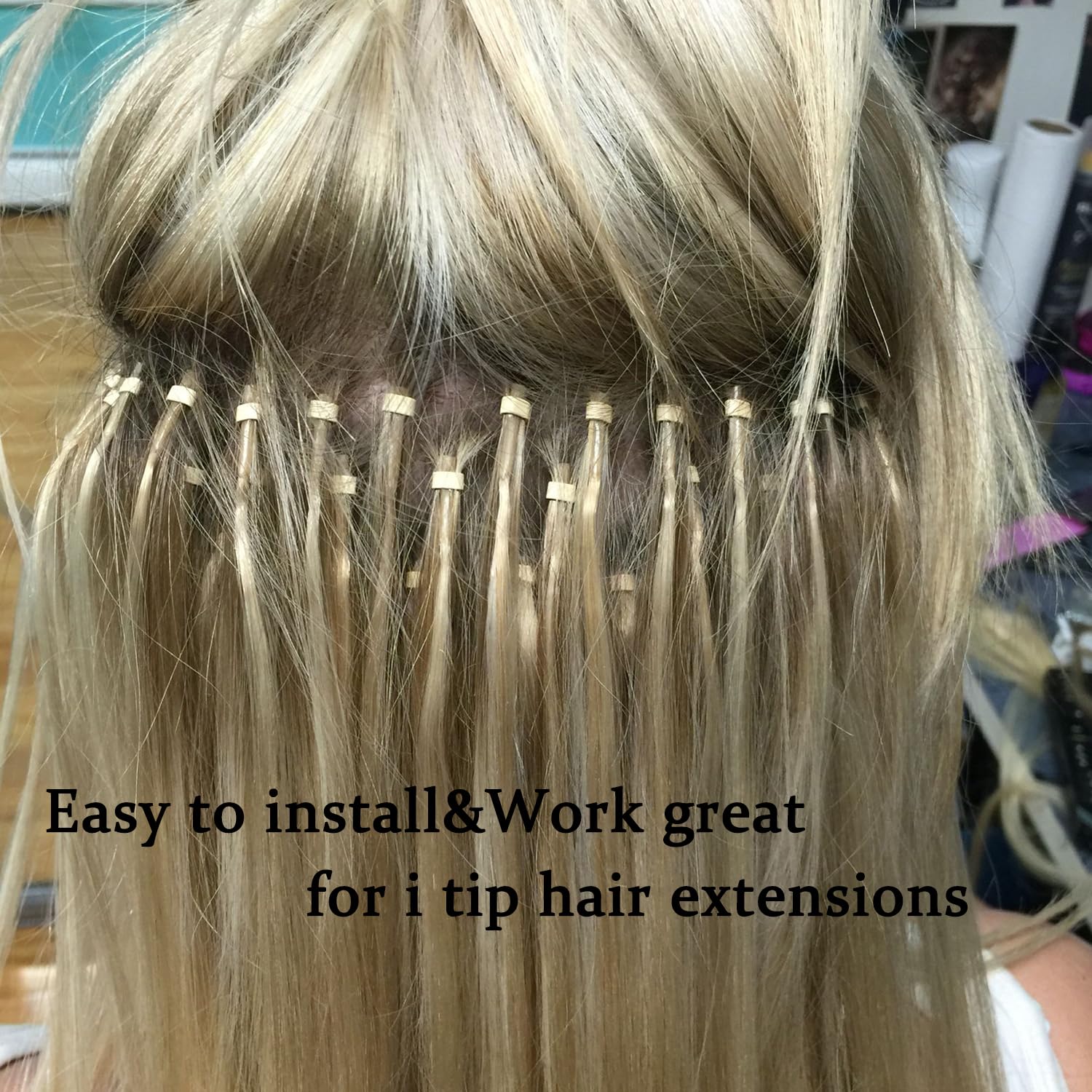 GOTDYA blonde beads blend with light hair for seamless tinsel or feathers.