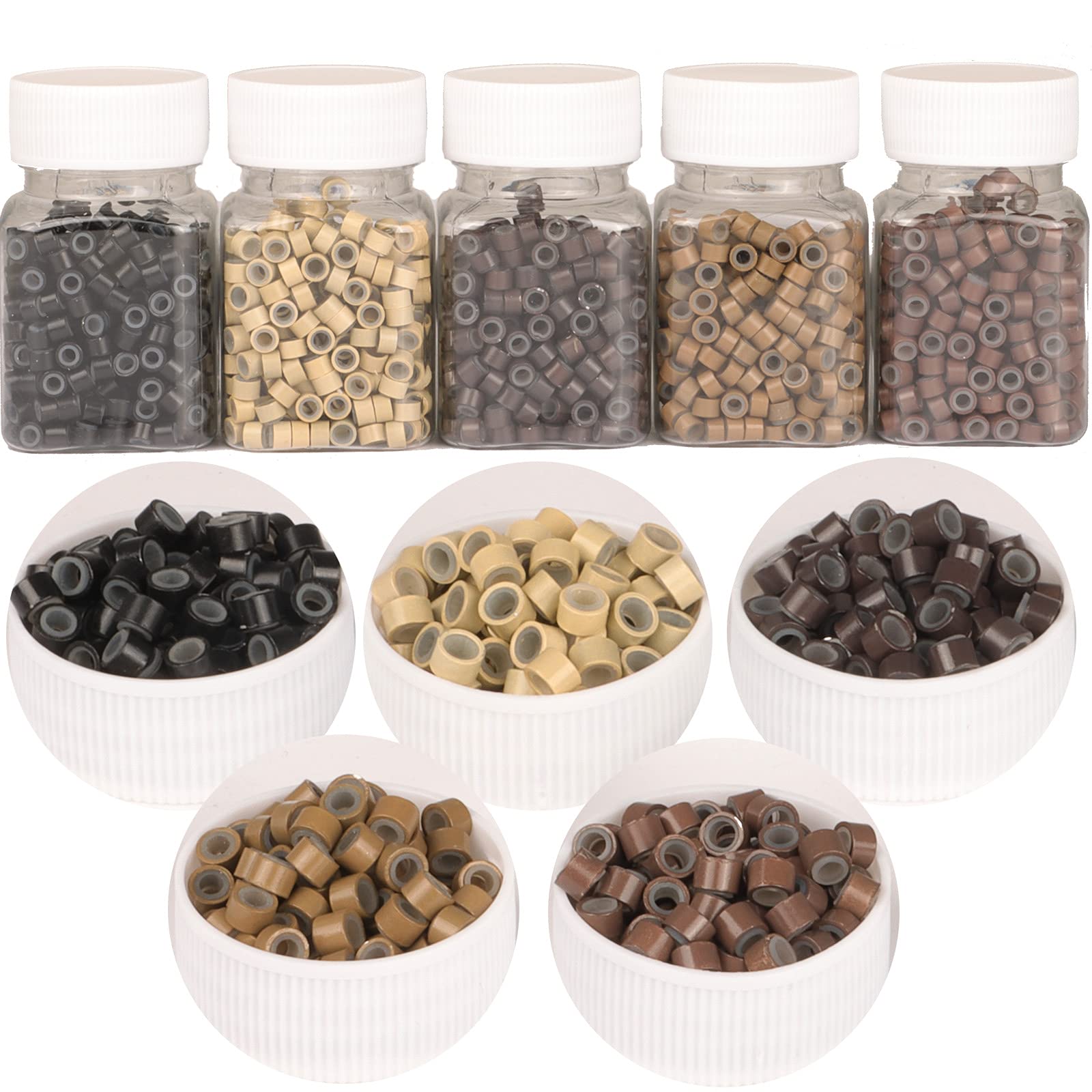 GOTDYA silicone-lined micro rings beads for secure, comfortable hair extension installation.