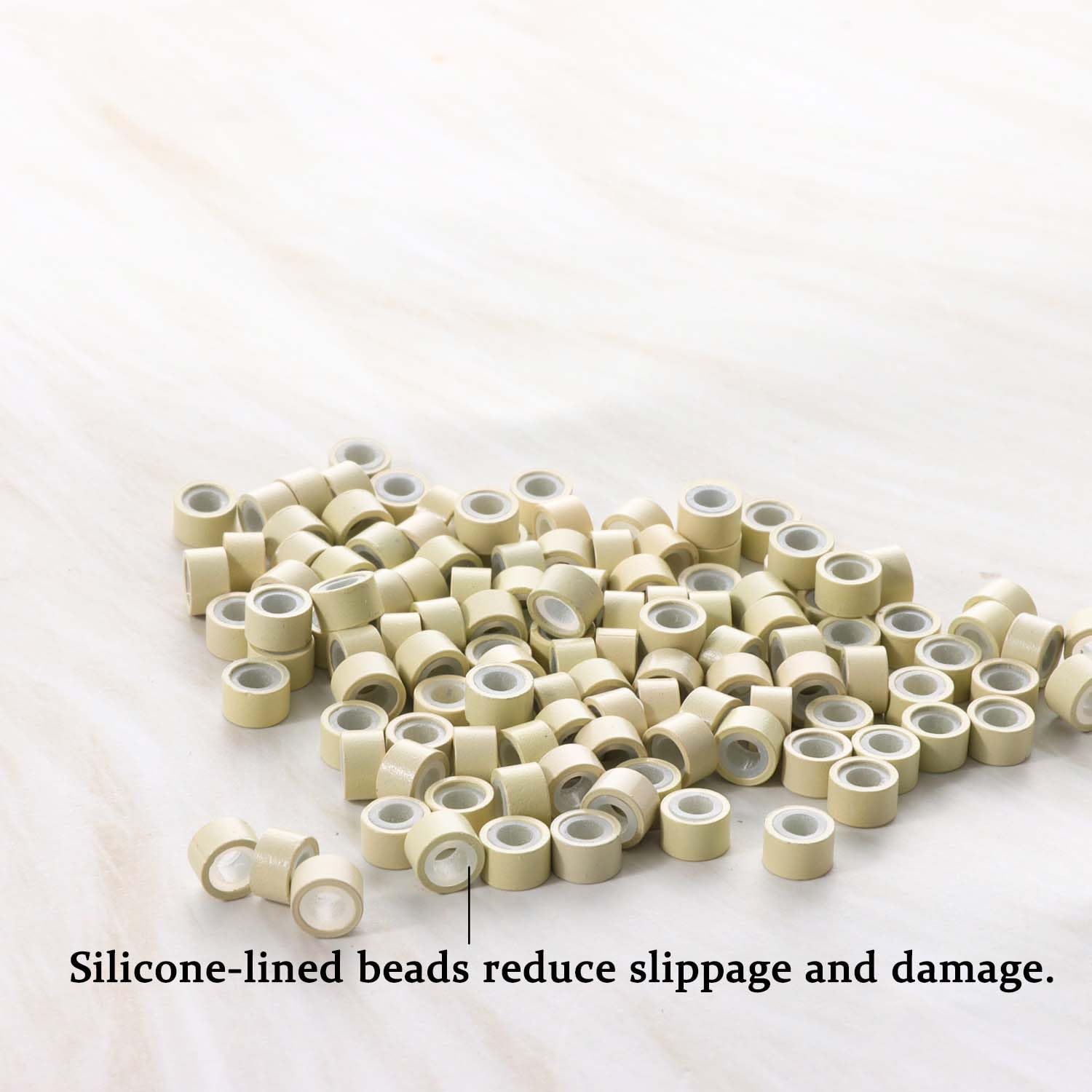 GOTDYA silicone-lined micro rings close-up for secure installation.